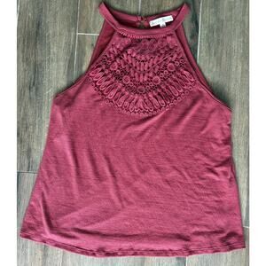 Another Reason Crochet Lace Halter Tank Top Women’s Medium Boho Festival